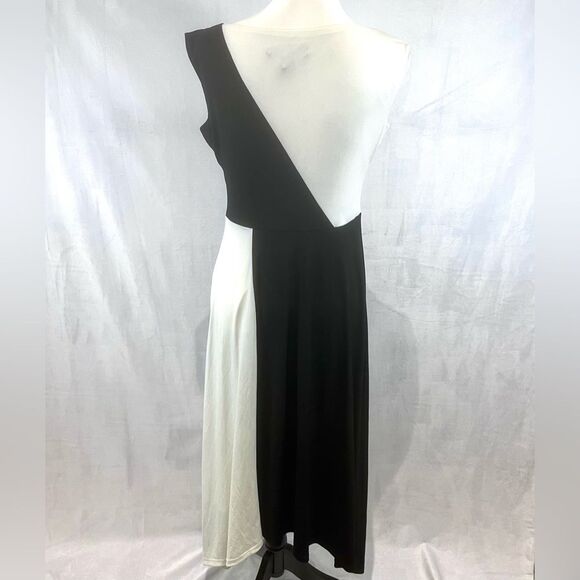 Maggy London black and white color block midi dress size 6 - Picture 6 of 8